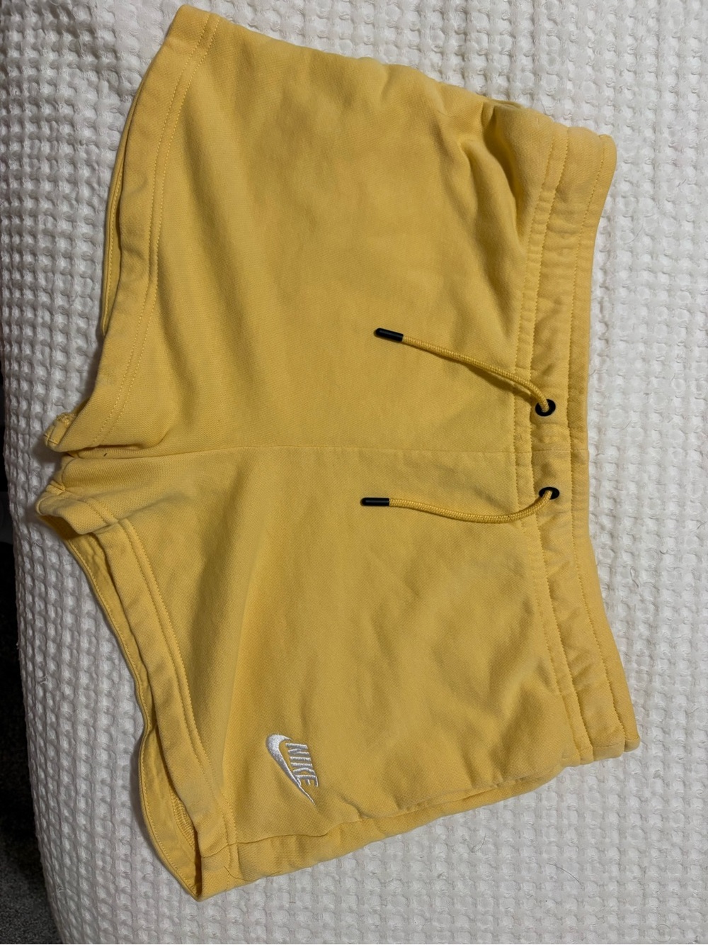 Nike Women’s Yellow Athletic Fleece Shorts with Drawstring